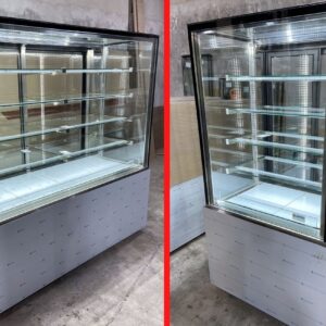 Heladera Exhibidora Alta 4 Estantes con Cúpula DVH y Acero Inoxidable