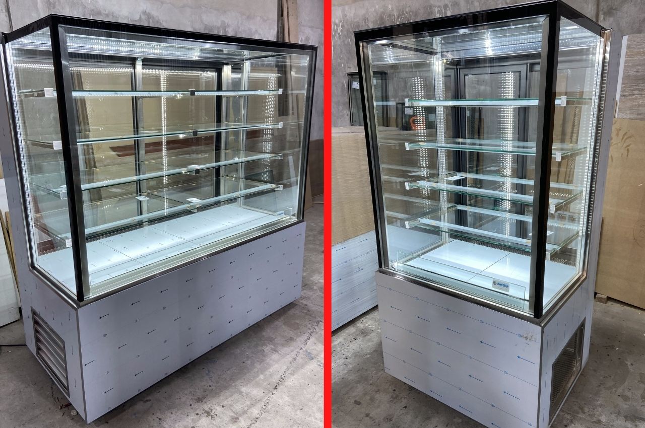 Heladera Exhibidora Alta 4 Estantes con Cúpula DVH y Acero Inoxidable